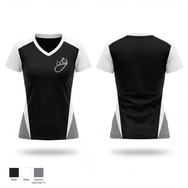 Womens Short Sleeve Vneck Shirt, Zano Salons, , Teamtime, Team time, sublimation, custom sports apparel, team uniforms, spirit wear, spiritwear, sports uniforms, custom shirts, team store, custom team store, fundraiser sports, apparel fundraiser