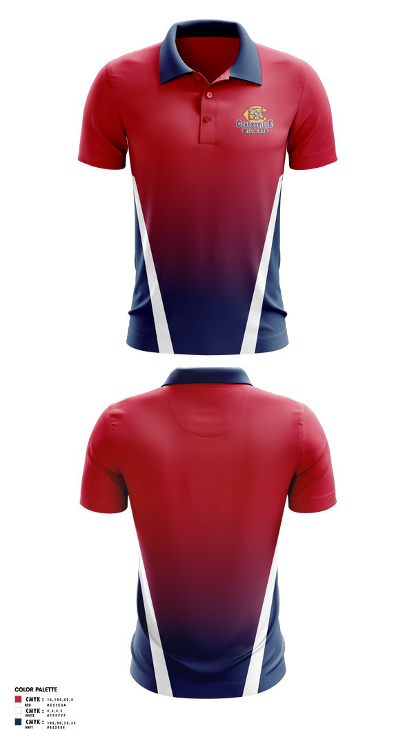 Short Sleeve Performance Polo, Clarksville Wildcats, Men's Lacrosse, Teamtime, Team time, sublimation, custom sports apparel, team uniforms, spirit wear, spiritwear, sports uniforms, custom shirts, team store, custom team store, fundraiser sports, apparel fundraiser