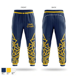 Sweatpants, Utah Crush, Baseball, Teamtime, Team time, sublimation, custom sports apparel, team uniforms, spirit wear, spiritwear, sports uniforms, custom shirts, team store, custom team store, fundraiser sports, apparel fundraiser