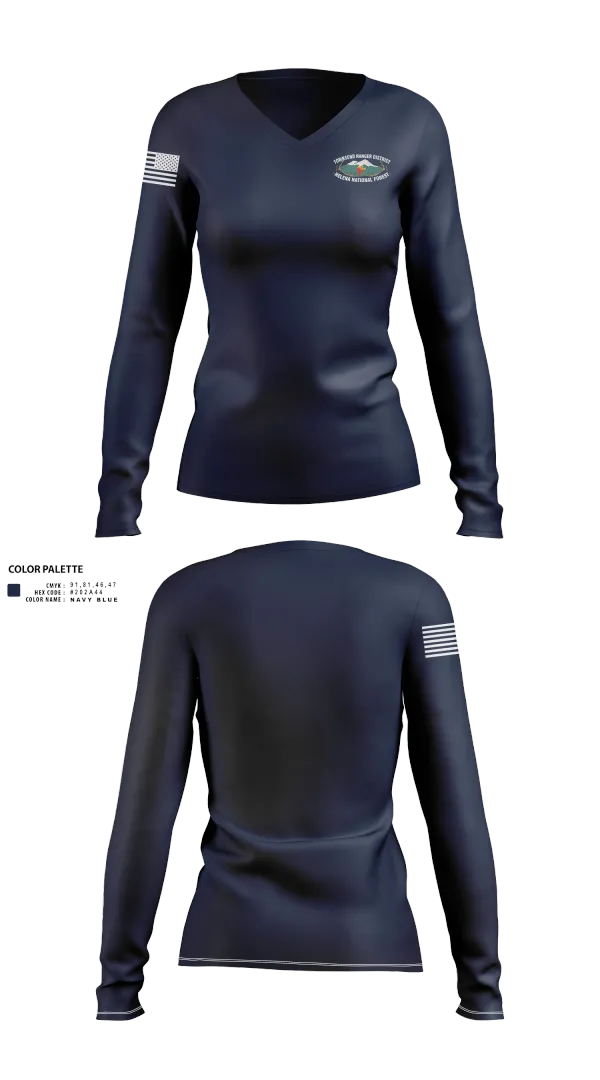 Womens Long Sleeve Vneck Shirt, Townsend Fire, , Teamtime, Team time, sublimation, custom sports apparel, team uniforms, spirit wear, spiritwear, sports uniforms, custom shirts, team store, custom team store, fundraiser sports, apparel fundraiser