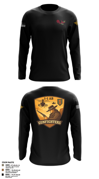 1-1 Attack Battalion, HHC, S2 65636649 Long Sleeve Performance Shirt 102