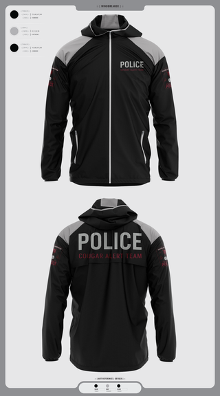 Windbreaker, Cougar Alert Team 1, Police, Teamtime, Team time, sublimation, custom sports apparel, team uniforms, spirit wear, spiritwear, sports uniforms, custom shirts, team store, custom team store, fundraiser sports, apparel fundraiser