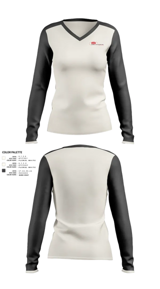 Womens Long Sleeve Vneck Shirt, J &J GMI, , Teamtime, Team time, sublimation, custom sports apparel, team uniforms, spirit wear, spiritwear, sports uniforms, custom shirts, team store, custom team store, fundraiser sports, apparel fundraiser