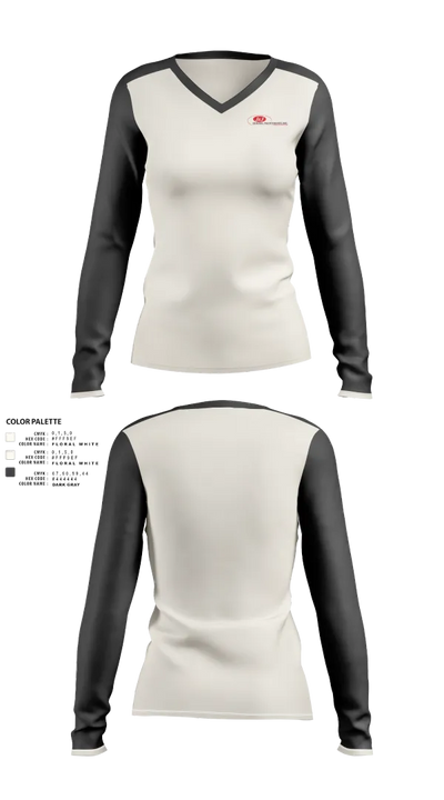 J &J GMI 6601306 Women's Long Sleeve V-neck Shirt - 10