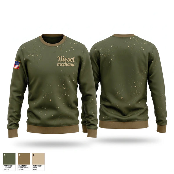 Crew Neck Sweatshirt, Diesel mechanic, Army, Teamtime, Team time, sublimation, custom sports apparel, team uniforms, spirit wear, spiritwear, sports uniforms, custom shirts, team store, custom team store, fundraiser sports, apparel fundraiser