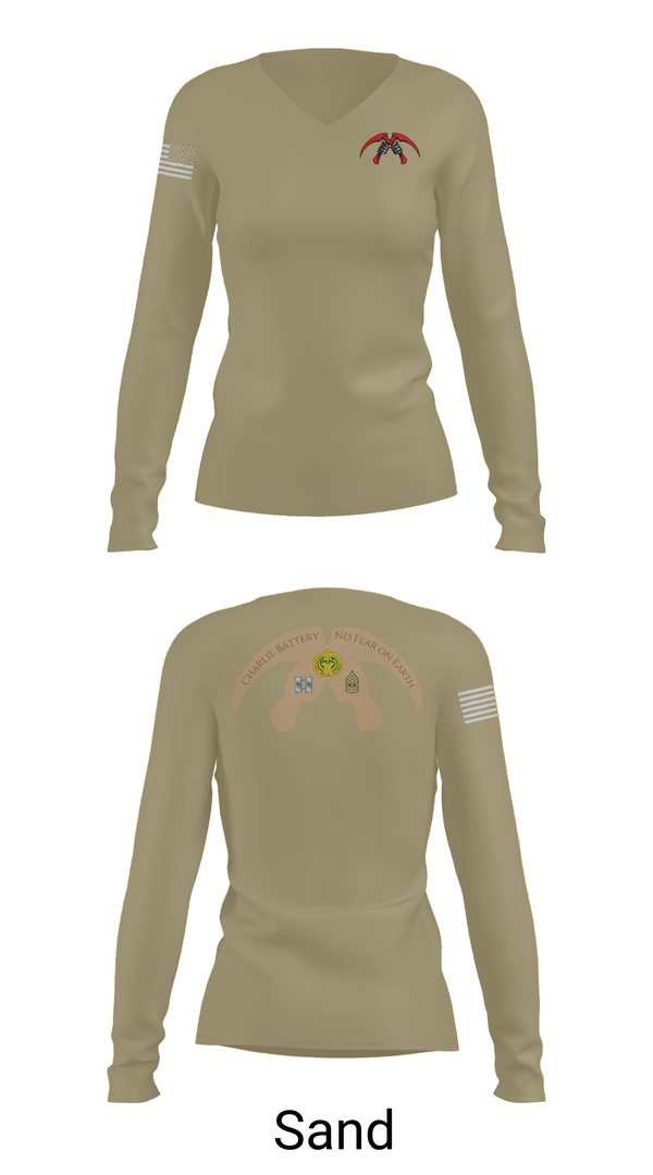Womens Long Sleeve Vneck Shirt, Cronos, Army, Teamtime, Team time, sublimation, custom sports apparel, team uniforms, spirit wear, spiritwear, sports uniforms, custom shirts, team store, custom team store, fundraiser sports, apparel fundraiser