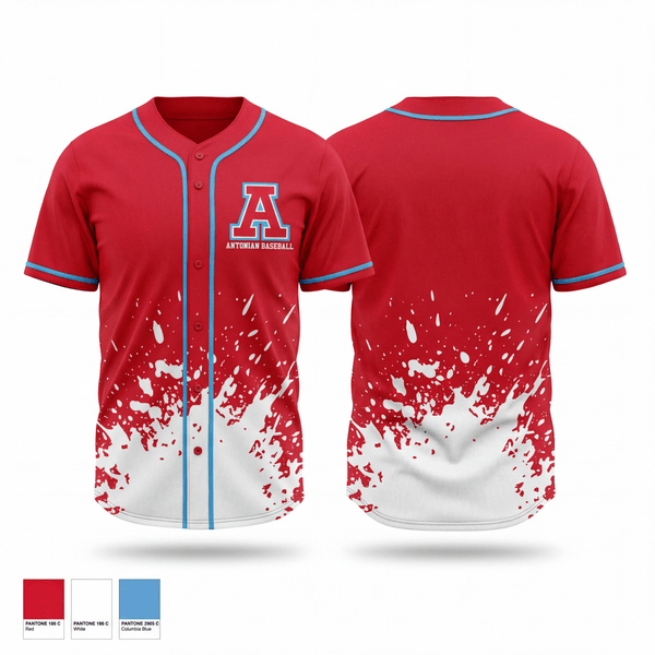Full Button Baseball Jersey, Antonian College Prep Baseball, Baseball, Teamtime, Team time, sublimation, custom sports apparel, team uniforms, spirit wear, spiritwear, sports uniforms, custom shirts, team store, custom team store, fundraiser sports, apparel fundraiser