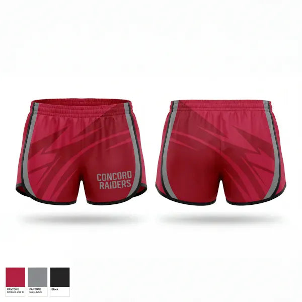 Womens Shorts, Concord Raiders, Women's Lacrosse, Teamtime, Team time, sublimation, custom sports apparel, team uniforms, spirit wear, spiritwear, sports uniforms, custom shirts, team store, custom team store, fundraiser sports, apparel fundraiser