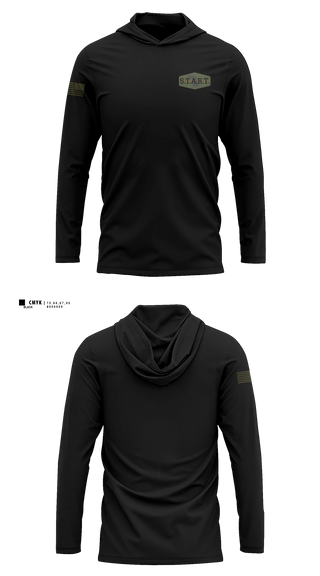 Long Sleeve hooded sunshirt, S.T.A.R.T, Police, Teamtime, Team time, sublimation, custom sports apparel, team uniforms, spirit wear, spiritwear, sports uniforms, custom shirts, team store, custom team store, fundraiser sports, apparel fundraiser