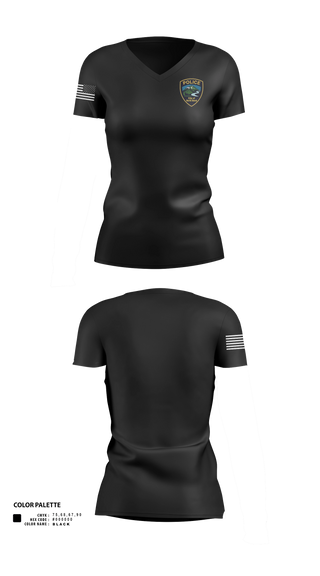 Womens Short Sleeve Vneck Shirt, North Bend PD, Police, Teamtime, Team time, sublimation, custom sports apparel, team uniforms, spirit wear, spiritwear, sports uniforms, custom shirts, team store, custom team store, fundraiser sports, apparel fundraiser