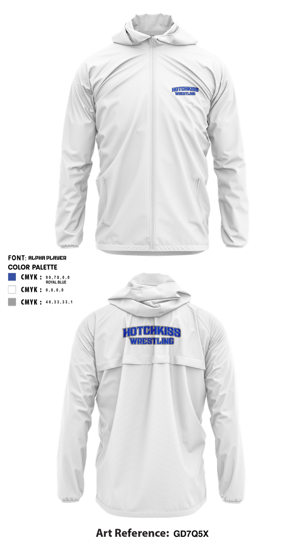 Windbreaker, The Hotchkiss School / Hotchkiss Wrestling / Bearcats, Wrestling, Teamtime, Team time, sublimation, custom sports apparel, team uniforms, spirit wear, spiritwear, sports uniforms, custom shirts, team store, custom team store, fundraiser sports, apparel fundraiser