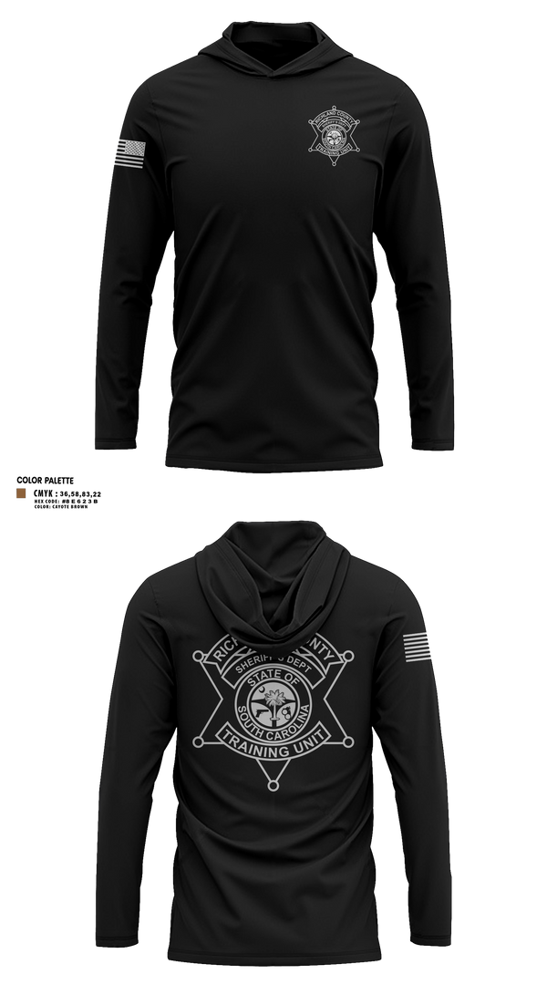 Long Sleeve Hooded Sun Shirt, Richland County Sheriff's Department Training Unit, Police, Teamtime, Team time, sublimation, custom sports apparel, team uniforms, spirit wear, spiritwear, sports uniforms, custom shirts, team store, custom team store, fundraiser sports, apparel fundraiser