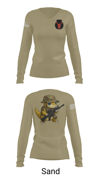 Womens Long Sleeve Vneck Shirt, , National Guard, Teamtime, Team time, sublimation, custom sports apparel, team uniforms, spirit wear, spiritwear, sports uniforms, custom shirts, team store, custom team store, fundraiser sports, apparel fundraiser