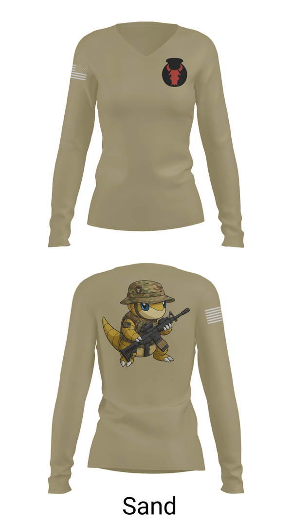 Womens Long Sleeve Vneck Shirt, , National Guard, Teamtime, Team time, sublimation, custom sports apparel, team uniforms, spirit wear, spiritwear, sports uniforms, custom shirts, team store, custom team store, fundraiser sports, apparel fundraiser