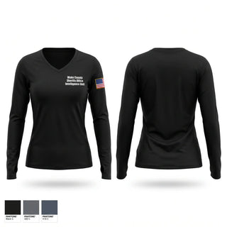 Womens Long Sleeve Vneck Shirt, Wake County Sheriff's Office Intelligence Unit, Police, Teamtime, Team time, sublimation, custom sports apparel, team uniforms, spirit wear, spiritwear, sports uniforms, custom shirts, team store, custom team store, fundraiser sports, apparel fundraiser