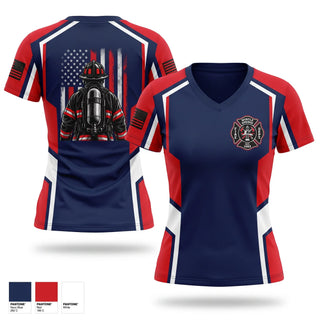 Womens Short Sleeve Vneck Shirt, Myrtle Springs Fire Department, Fire Department, Teamtime, Team time, sublimation, custom sports apparel, team uniforms, spirit wear, spiritwear, sports uniforms, custom shirts, team store, custom team store, fundraiser sports, apparel fundraiser