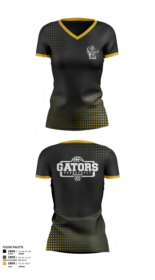 Womens Short Sleeve Vneck Shirt, Gators, Women's Basketball, Teamtime, Team time, sublimation, custom sports apparel, team uniforms, spirit wear, spiritwear, sports uniforms, custom shirts, team store, custom team store, fundraiser sports, apparel fundraiser