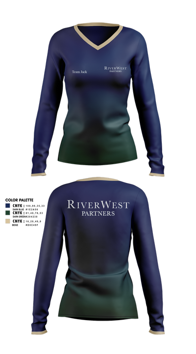 RiverWest - Team Jack Pelotonia 47356955 Women's Long Sleeve V-neck Shirt - 1