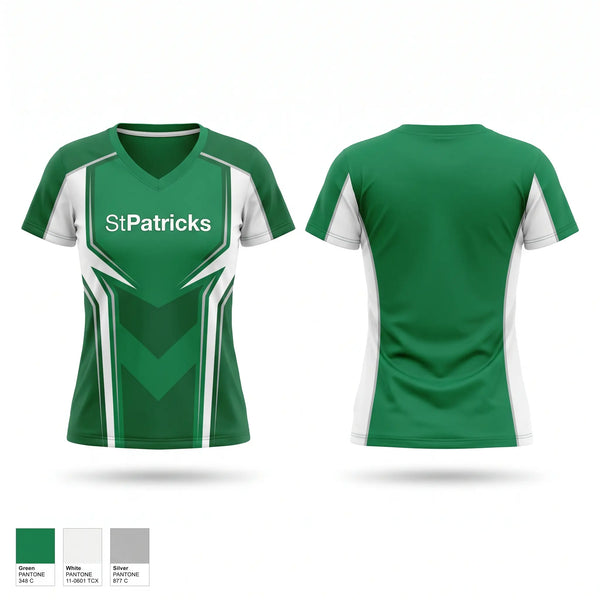 Womens Short Sleeve Vneck Shirt, St.Patrick’s, Men's Basketball, Teamtime, Team time, sublimation, custom sports apparel, team uniforms, spirit wear, spiritwear, sports uniforms, custom shirts, team store, custom team store, fundraiser sports, apparel fundraiser