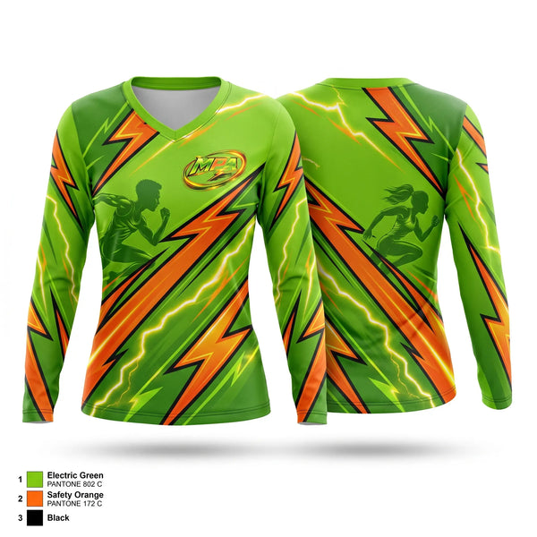 Womens Long Sleeve Vneck Shirt, MPowered Athletix, Track & Field, Teamtime, Team time, sublimation, custom sports apparel, team uniforms, spirit wear, spiritwear, sports uniforms, custom shirts, team store, custom team store, fundraiser sports, apparel fundraiser
