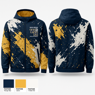 Windbreaker, Blue devils volleyball, Men's Volleyball, Teamtime, Team time, sublimation, custom sports apparel, team uniforms, spirit wear, spiritwear, sports uniforms, custom shirts, team store, custom team store, fundraiser sports, apparel fundraiser