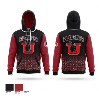 Hoodie, Piledriver University, Wrestling, Teamtime, Team time, sublimation, custom sports apparel, team uniforms, spirit wear, spiritwear, sports uniforms, custom shirts, team store, custom team store, fundraiser sports, apparel fundraiser