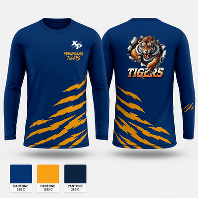 Manassas Tigers 52389301 Long Sleeve Performance Shirt 1