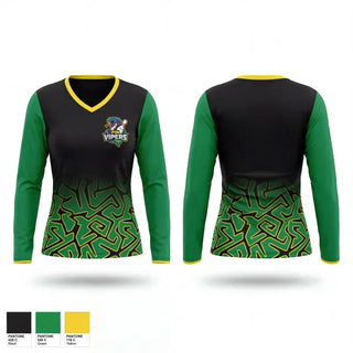 Womens Long Sleeve Vneck Shirt, Pin vipersPinvipers, Bowling, Teamtime, Team time, sublimation, custom sports apparel, team uniforms, spirit wear, spiritwear, sports uniforms, custom shirts, team store, custom team store, fundraiser sports, apparel fundraiser
