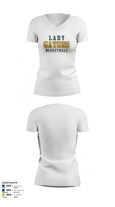 Lady Gators Basketball 81597712 Women's Short Sleeve V-neck Shirt - 9
