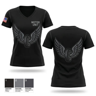 Womens Short Sleeve Vneck Shirt, Motor Unit, Police, Teamtime, Team time, sublimation, custom sports apparel, team uniforms, spirit wear, spiritwear, sports uniforms, custom shirts, team store, custom team store, fundraiser sports, apparel fundraiser