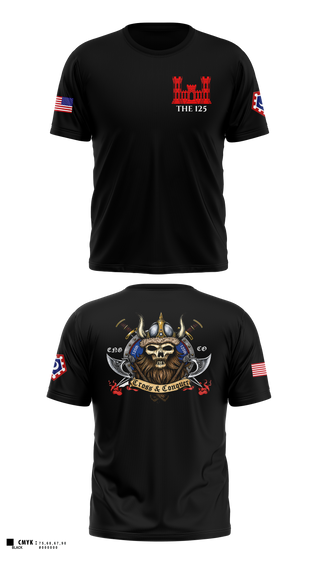 Old School Cotton Feel Shirt, 125 ENGINEER COMPANY, National Guard, Teamtime, Team time, sublimation, custom sports apparel, team uniforms, spirit wear, spiritwear, sports uniforms, custom shirts, team store, custom team store, fundraiser sports, apparel fundraiser