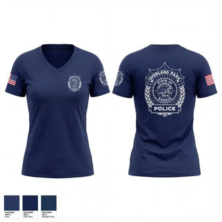 Womens Short Sleeve Vneck Shirt, Overland Park Police, Police, Teamtime, Team time, sublimation, custom sports apparel, team uniforms, spirit wear, spiritwear, sports uniforms, custom shirts, team store, custom team store, fundraiser sports, apparel fundraiser