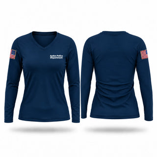 Womens Long Sleeve Vneck Shirt, Ayden Police Department, Police, Teamtime, Team time, sublimation, custom sports apparel, team uniforms, spirit wear, spiritwear, sports uniforms, custom shirts, team store, custom team store, fundraiser sports, apparel fundraiser