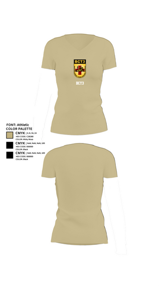 Womens Short Sleeve Vneck Shirt, BCT3, Army, Teamtime, Team time, sublimation, custom sports apparel, team uniforms, spirit wear, spiritwear, sports uniforms, custom shirts, team store, custom team store, fundraiser sports, apparel fundraiser