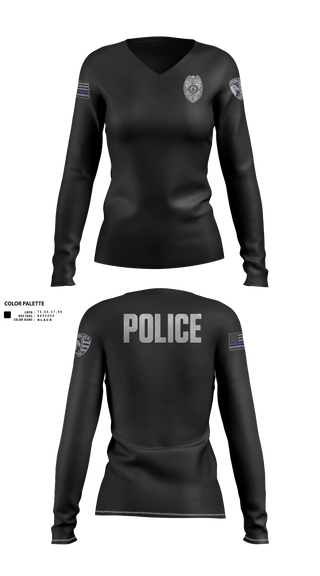 Womens Long Sleeve Vneck Shirt, Lincoln Police Department, Police, Teamtime, Team time, sublimation, custom sports apparel, team uniforms, spirit wear, spiritwear, sports uniforms, custom shirts, team store, custom team store, fundraiser sports, apparel fundraiser