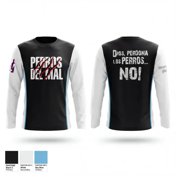 Long Sleeve Performance Shirt, Perros del Mal, Men's Soccer, Teamtime, Team time, sublimation, custom sports apparel, team uniforms, spirit wear, spiritwear, sports uniforms, custom shirts, team store, custom team store, fundraiser sports, apparel fundraiser