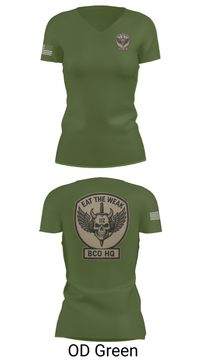 112th Signal Battalion Bravo Company 17211298 Women's Short Sleeve V-neck Shirt - 48