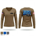 120 IN BLUE CHEW 95554230 Women's Long Sleeve V-neck Shirt - 1