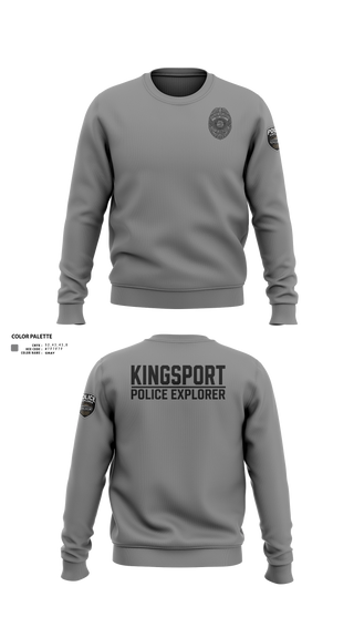 Crew Neck Sweatshirt, Kingsport Police Explorer Post, Police, Teamtime, Team time, sublimation, custom sports apparel, team uniforms, spirit wear, spiritwear, sports uniforms, custom shirts, team store, custom team store, fundraiser sports, apparel fundraiser