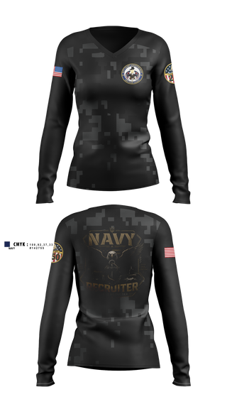 Womens Long Sleeve Vneck Shirt, NRS CLARKSVILLE, Navy, Teamtime, Team time, sublimation, custom sports apparel, team uniforms, spirit wear, spiritwear, sports uniforms, custom shirts, team store, custom team store, fundraiser sports, apparel fundraiser