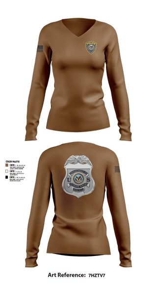 Womens Long Sleeve Vneck Shirt, Veterans Affairs Police, Police, Teamtime, Team time, sublimation, custom sports apparel, team uniforms, spirit wear, spiritwear, sports uniforms, custom shirts, team store, custom team store, fundraiser sports, apparel fundraiser