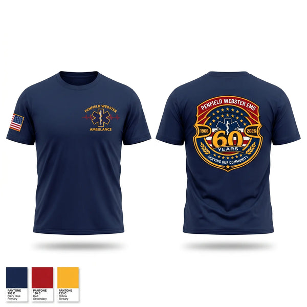 Old School Cotton Feel Shirt, Penfield Webster EMS, EMS/EMT, Teamtime, Team time, sublimation, custom sports apparel, team uniforms, spirit wear, spiritwear, sports uniforms, custom shirts, team store, custom team store, fundraiser sports, apparel fundraiser