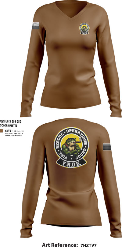 Fire Rescue Operations Group 65022293 Women's Long Sleeve V-neck Shirt - 102