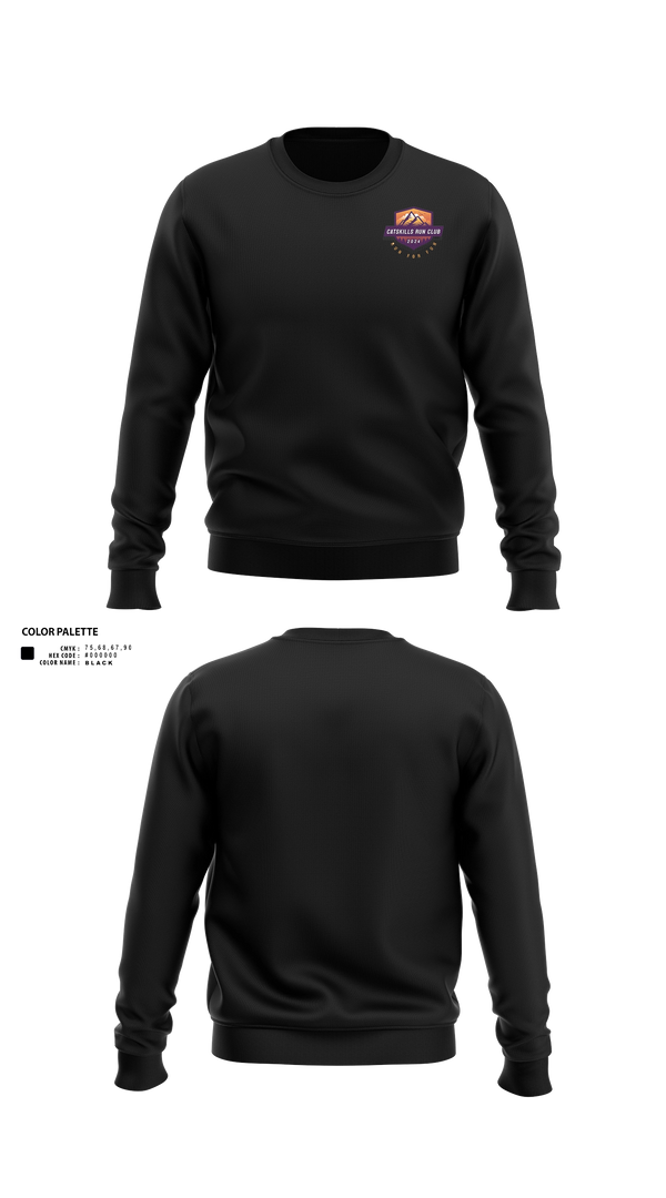 Crew Neck Sweatshirt, Catskills Run Club, Cross Country, Teamtime, Team time, sublimation, custom sports apparel, team uniforms, spirit wear, spiritwear, sports uniforms, custom shirts, team store, custom team store, fundraiser sports, apparel fundraiser