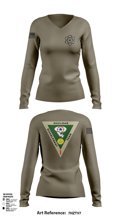 NDT-1 33736665 Women's Long Sleeve V-neck Shirt - 101
