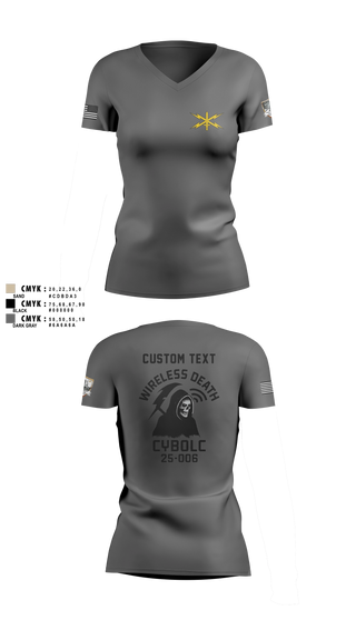 Womens Short Sleeve Vneck Shirt, Bravo Company, 401st Cyber Battalion, Army, Teamtime, Team time, sublimation, custom sports apparel, team uniforms, spirit wear, spiritwear, sports uniforms, custom shirts, team store, custom team store, fundraiser sports, apparel fundraiser