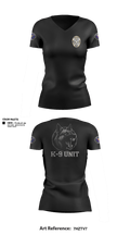 Farmersville Police K9 Unit 60713953 Women's Short Sleeve V-neck Shirt - 1