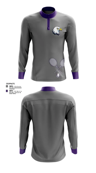 Quarter Zip Jacket, Albion Purple Eagles, Tennis, Teamtime, Team time, sublimation, custom sports apparel, team uniforms, spirit wear, spiritwear, sports uniforms, custom shirts, team store, custom team store, fundraiser sports, apparel fundraiser