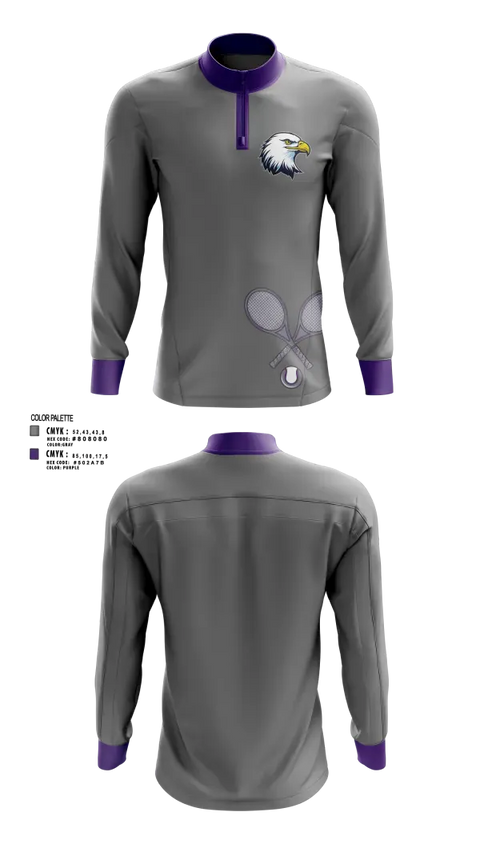 Quarter Zip Jacket, Albion Purple Eagles, Tennis, Teamtime, Team time, sublimation, custom sports apparel, team uniforms, spirit wear, spiritwear, sports uniforms, custom shirts, team store, custom team store, fundraiser sports, apparel fundraiser