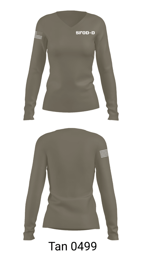 Womens Long Sleeve Vneck Shirt, SFOD-D, Air Force, Teamtime, Team time, sublimation, custom sports apparel, team uniforms, spirit wear, spiritwear, sports uniforms, custom shirts, team store, custom team store, fundraiser sports, apparel fundraiser